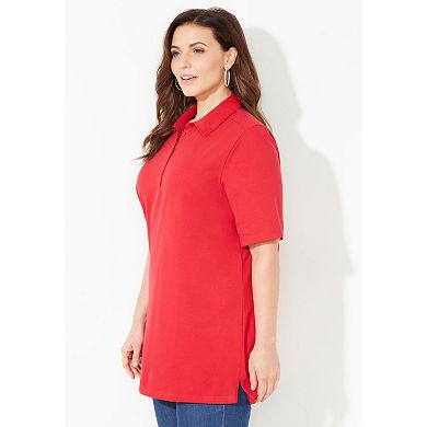 Catherines Women's Plus Size Short Sleeve Polo