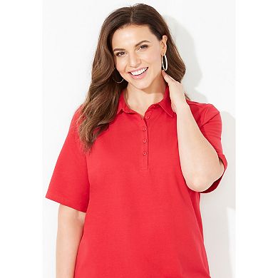 Catherines Women's Plus Size Short Sleeve Polo