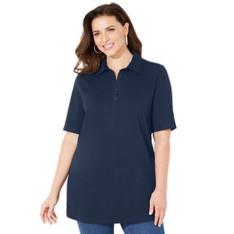 Catherines Women's Plus Size Short Sleeve Polo