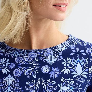 Women's Croft & Barrow® Stitched Bateau Top