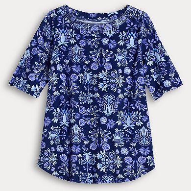 Women's Croft & Barrow® Stitched Bateau Top