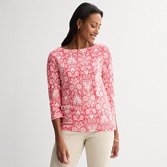 Women's Croft & Barrow® Stitched Bateau Top