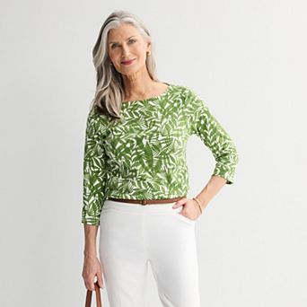 Women's Croft & Barrow® Stitched Bateau Top