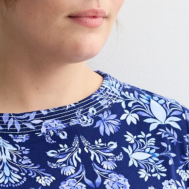 Plus Size Croft & Barrow® Stitched Bateau Elbow Sleeve T-Shirt