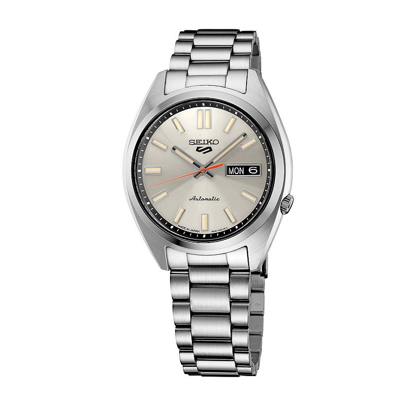 Men's Seiko 5 Sports Midsize Ivory Dial Stainless Steel Automatic Watch - SRPK91, Size: Medium, Silver