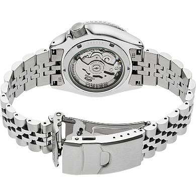 Men's Seiko 5 Sports Silver Dial GMT Stainless Steel Automatic Watch - SSK033