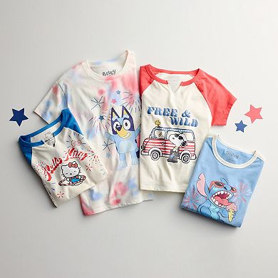 Girls 7-16 Bluey Americana Fireworks Graphic Tee