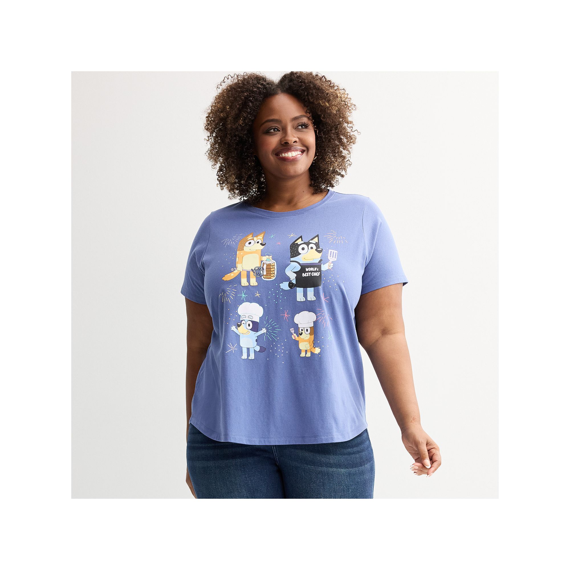 Plus Size Bluey 4th Of July Barbeque Celebration Graphic Tee, Womens, Size