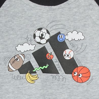 Baby Boy adidas Long Sleeve Color Block Coverall