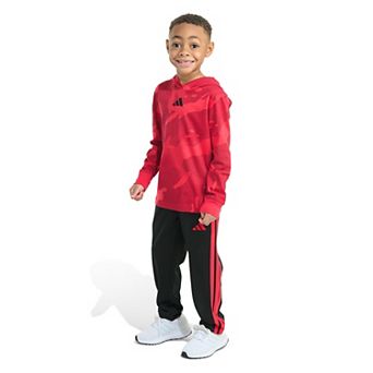 Toddler Boys adidas Long Sleeve Hooded Tee & Pant Set