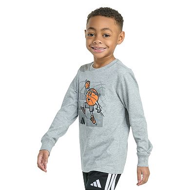 Toddler Boys adidas Long Sleeve Graphic Tee