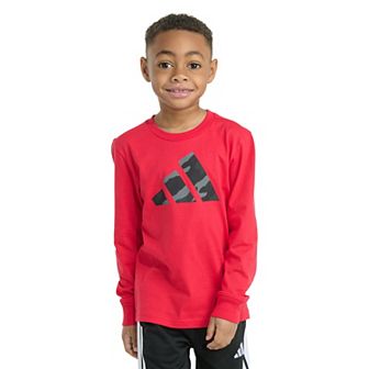 Toddler Boys adidas Long Sleeve Halftone Camo Logo Tee
