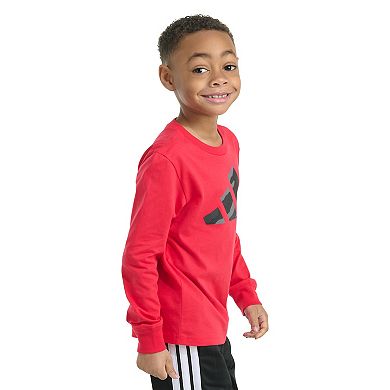 Toddler Boys adidas Long Sleeve Halftone Camo Logo Tee