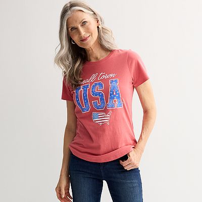 Women's Small Town USA Americana Graphic Tee