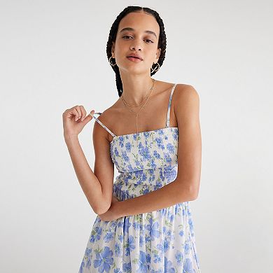 Juniors' Aeropostale Floral Print Smocked Mini Dress