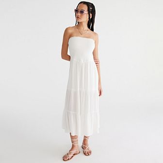 Juniors' Aeropostale Solid Drop Waist Midi Dress