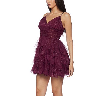 Juniors' B. Smart Spaghetti Strap V-Neck Ruffled Dress