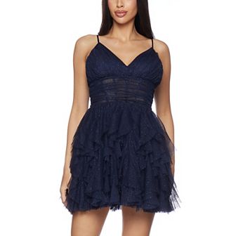 Juniors' B. Smart Spaghetti Strap V-Neck Ruffled Dress