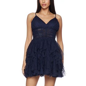 Juniors' B. Smart Spaghetti Strap V-Neck Ruffled Dress