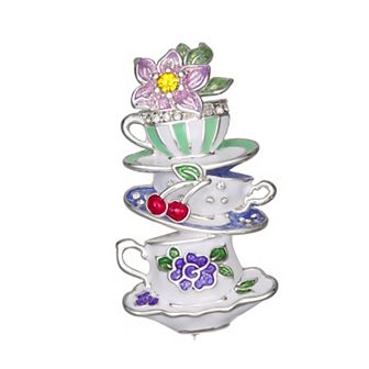 Napier Silver Tone Teacup Pin