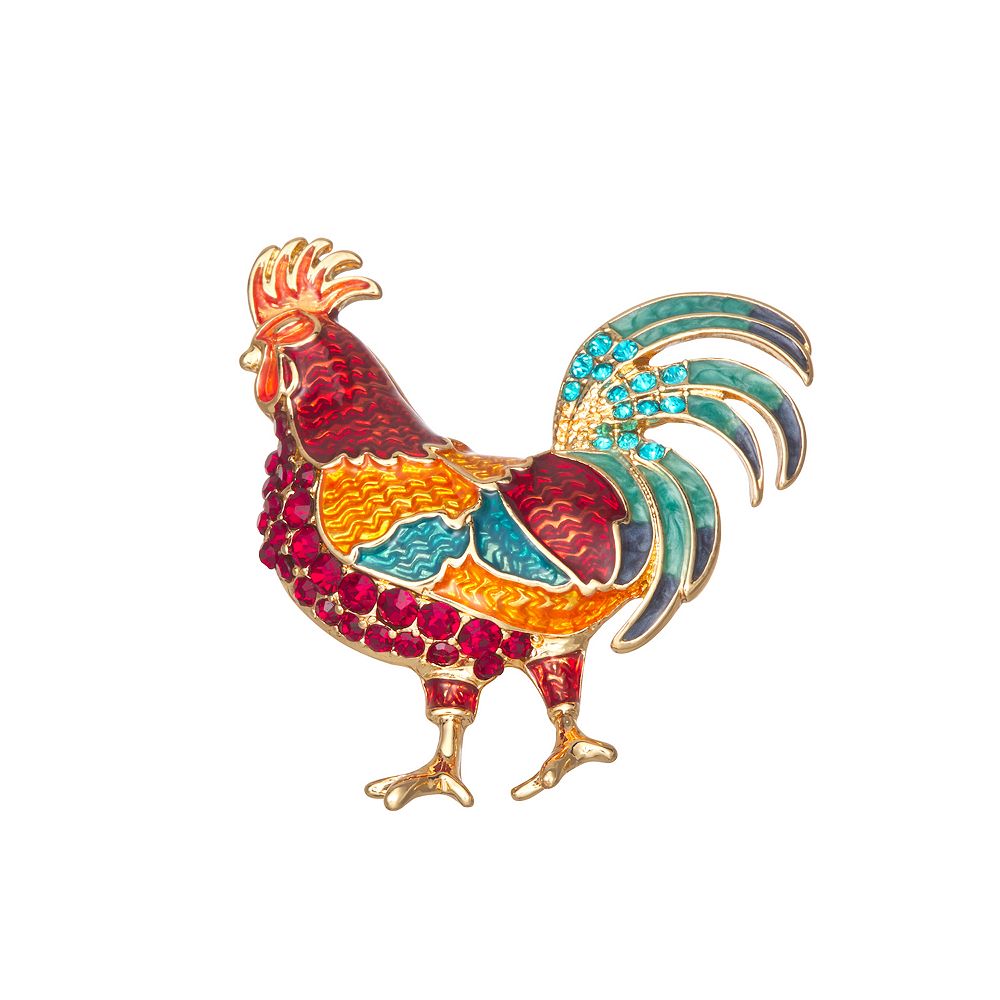 Napier Gold Tone Rooster Pin