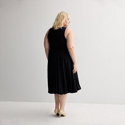 Plus Size Nine West Bubble Hem Midi Dress