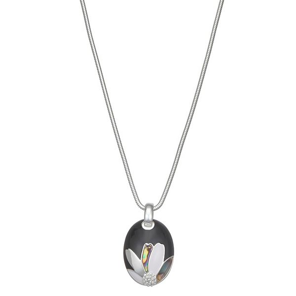 Napier Silver Tone Spring Blooms Pendant Necklace