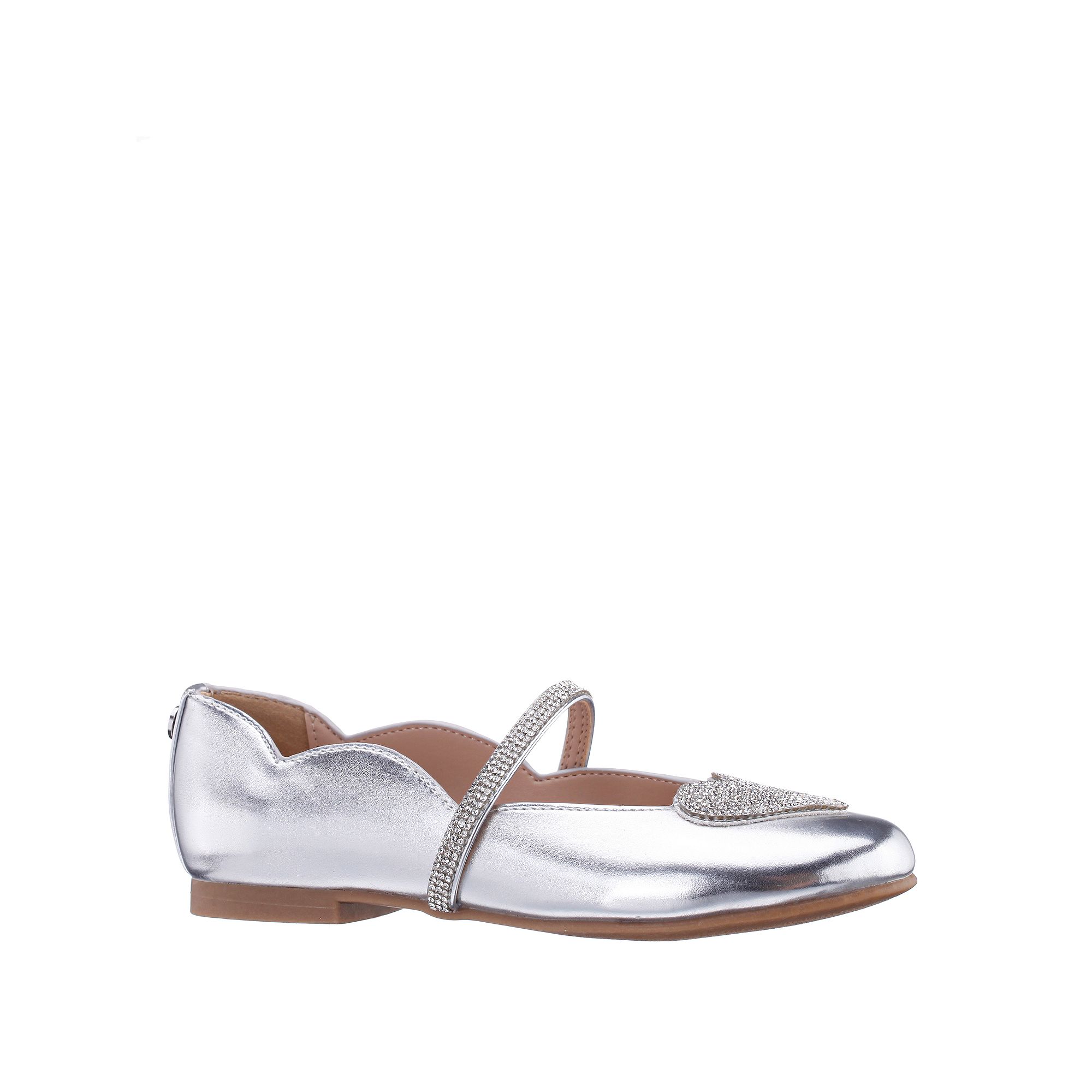 N by Nina Elyana Girls Flats, Girls, Size: 1 Medium, Silver
