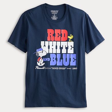 Men's Peanuts Snoopy & Woodstock "Red White and Blue" Graphic Tee