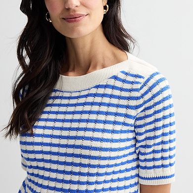 Women's Croft & Barrow® Textured Boatneck Pullover Sweater