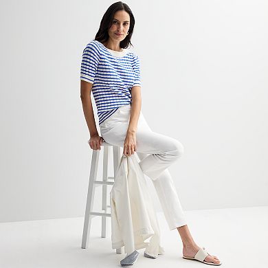 Women's Croft & Barrow® Textured Boatneck Pullover Sweater