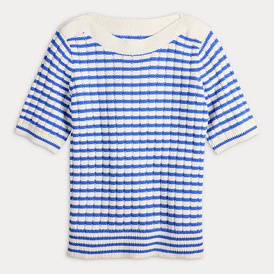 Women's Croft & Barrow® Textured Boatneck Pullover Sweater