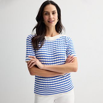 Women's Croft & Barrow® Textured Boatneck Pullover Sweater