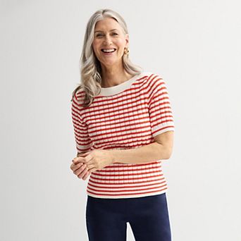 Women's Croft & Barrow® Textured Boatneck Pullover Sweater