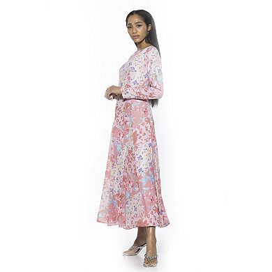 Women's ALEXIA ADMOR Elodie Crewneck Long Sleeve Midi Dress