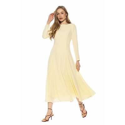 Women's ALEXIA ADMOR Elodie Crewneck Long Sleeve Midi Dress
