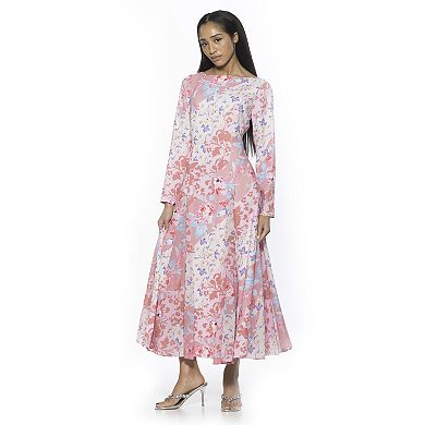 Women's ALEXIA ADMOR Elodie Crewneck Long Sleeve Midi Dress