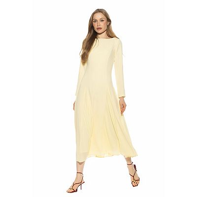 Women's ALEXIA ADMOR Elodie Crewneck Long Sleeve Midi Dress