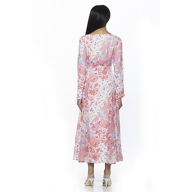 Women's ALEXIA ADMOR Elodie Crewneck Long Sleeve Midi Dress