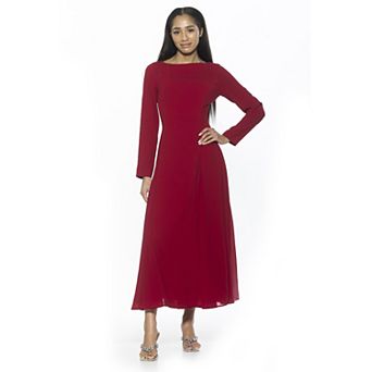Women's ALEXIA ADMOR Elodie Crewneck Long Sleeve Midi Dress