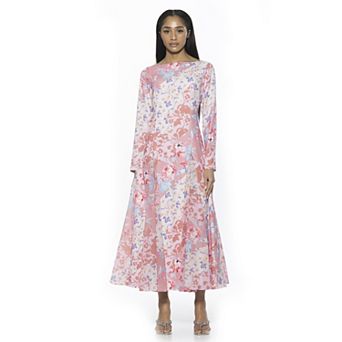 Women's ALEXIA ADMOR Elodie Crewneck Long Sleeve Midi Dress