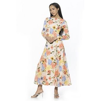 Women's ALEXIA ADMOR Elodie Crewneck Long Sleeve Midi Dress