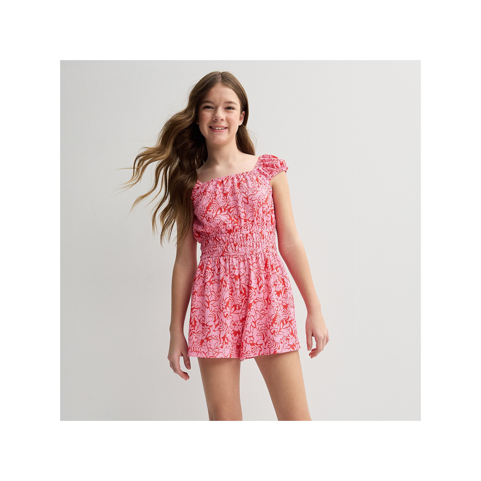 Girls 6-20 SO® Smocked Waist Romper in Regular & Plus Size, Girls, Size: 