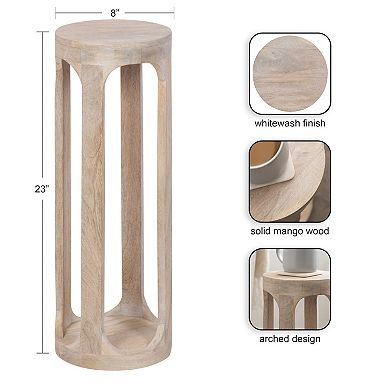 Dahl 8" Diameter Wood Drink Table