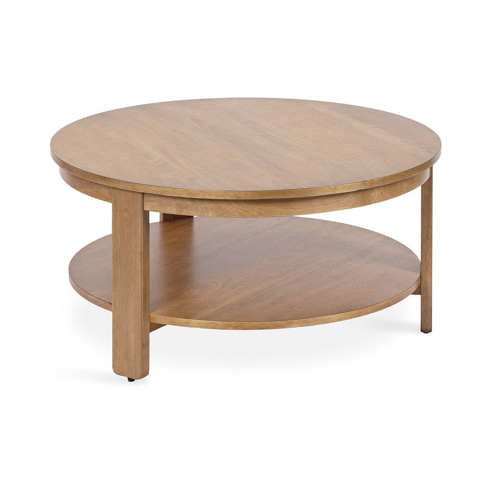 Fowler 1-shelf Round Engineered Wood Coffee Table Natural