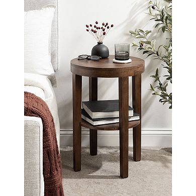 Talcott 16x24 Round Wood Side Table