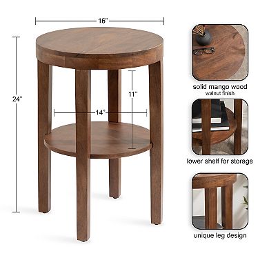 Talcott 16x24 Round Wood Side Table