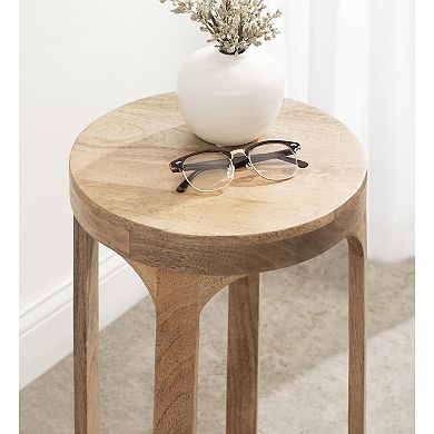Dahl 12" Diameter Wood Drink Table