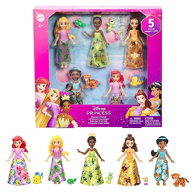 Disney Princess & Friends Five Dolls & Friend Figures Set by Mattel