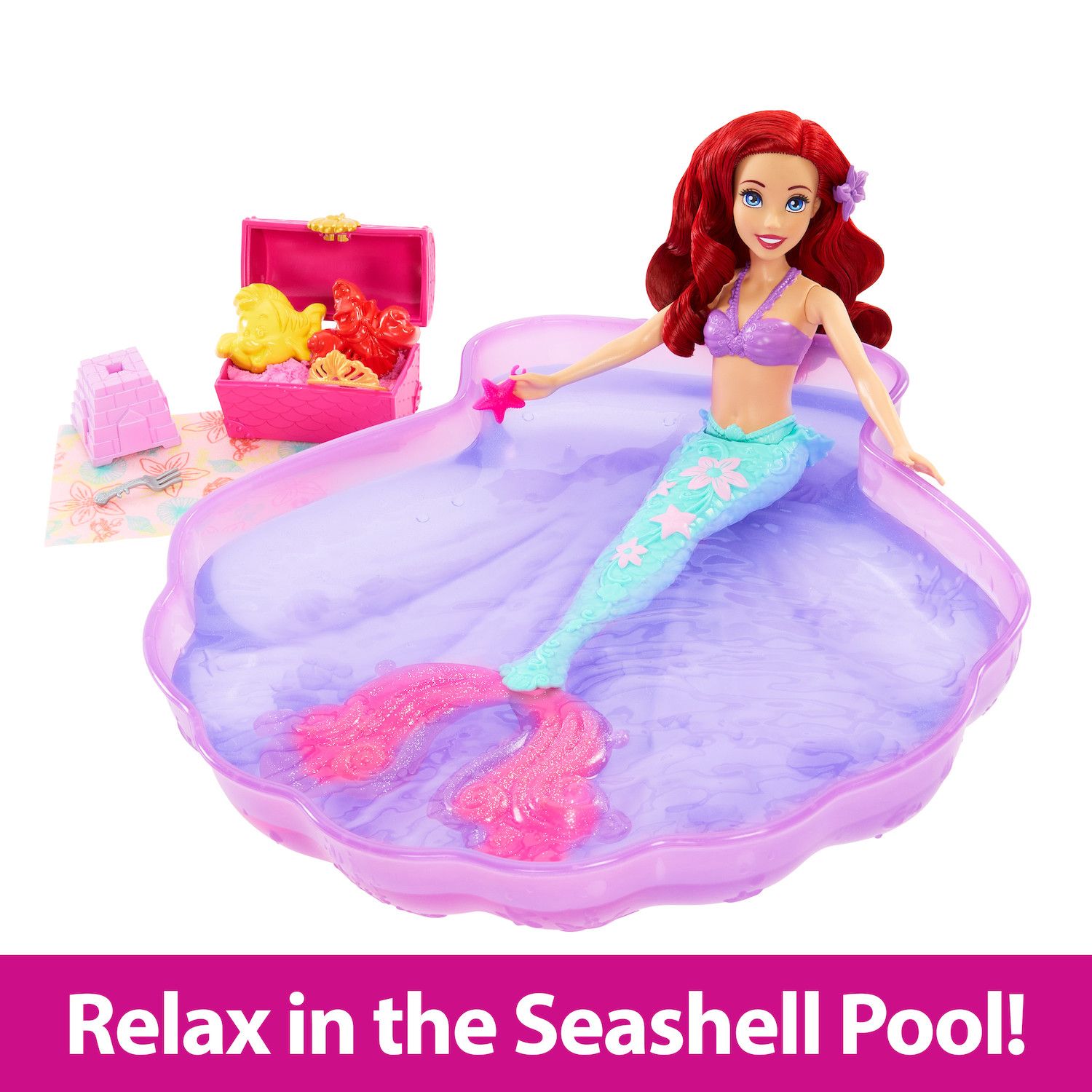 Детские куклы Disney Princess The Little Mermaid Ariel Doll & Pool Set with Moldable Sand — фото 4